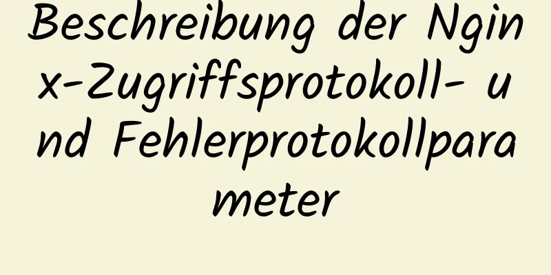 Beschreibung der Nginx-Zugriffsprotokoll- und Fehlerprotokollparameter