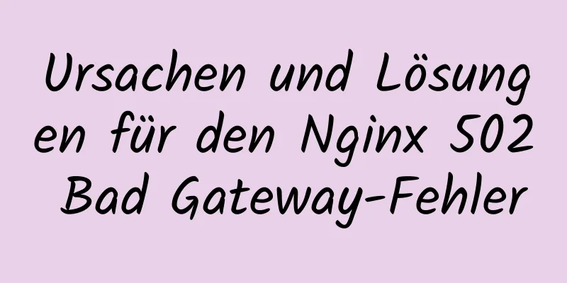 Ursachen und Lösungen für den Nginx 502 Bad Gateway-Fehler