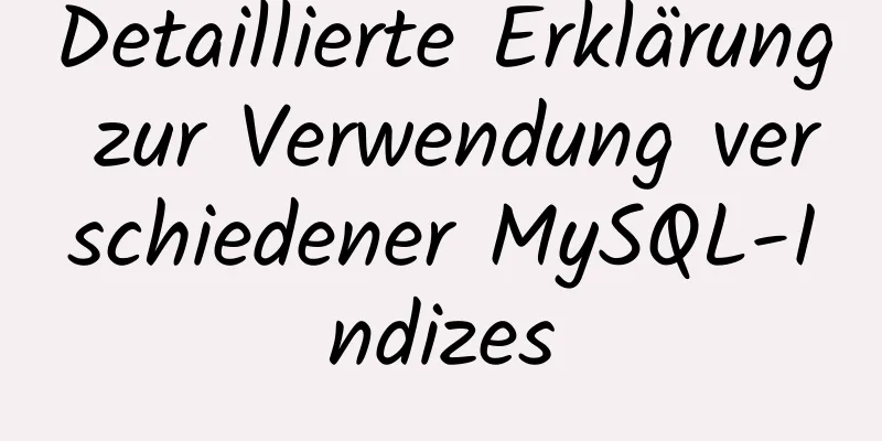 Detaillierte Erklärung zur Verwendung verschiedener MySQL-Indizes