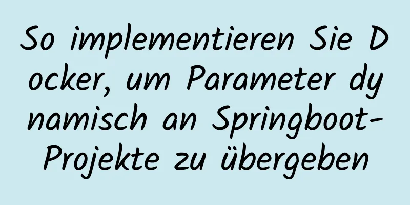 So implementieren Sie Docker, um Parameter dynamisch an Springboot-Projekte zu übergeben