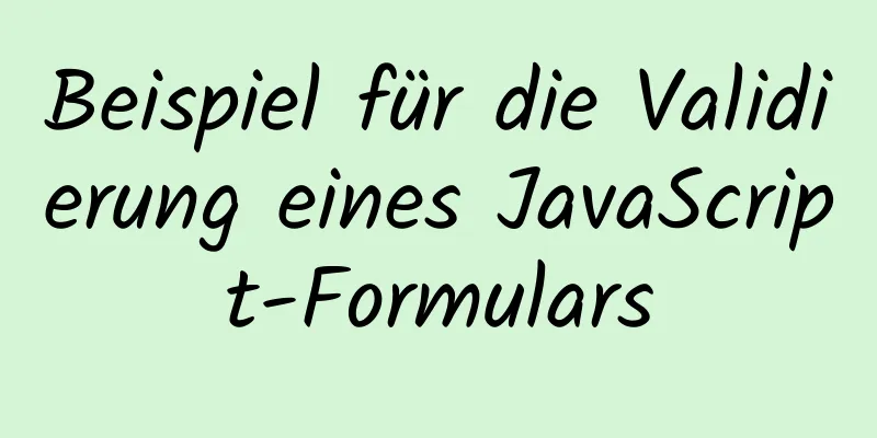 Beispiel für die Validierung eines JavaScript-Formulars