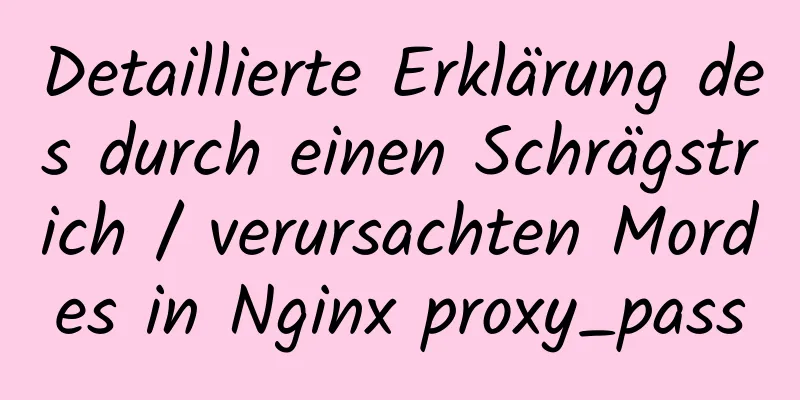 Detaillierte Erklärung des durch einen Schrägstrich / verursachten Mordes in Nginx proxy_pass