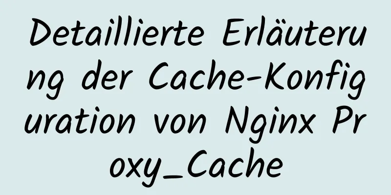 Detaillierte Erläuterung der Cache-Konfiguration von Nginx Proxy_Cache