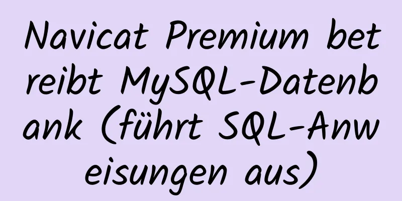 Navicat Premium betreibt MySQL-Datenbank (führt SQL-Anweisungen aus)