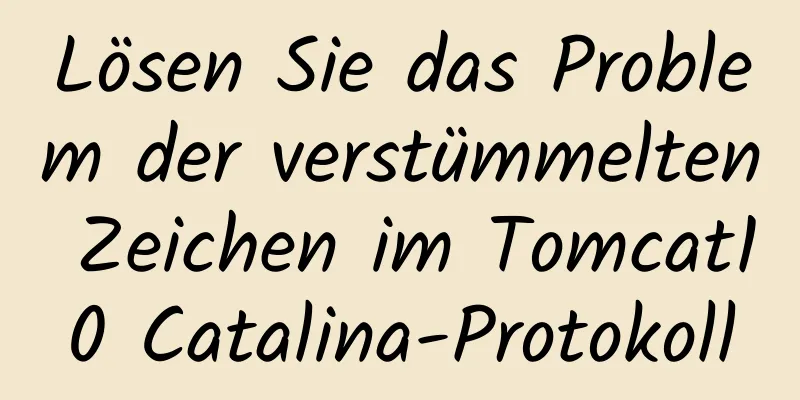 Lösen Sie das Problem der verstümmelten Zeichen im Tomcat10 Catalina-Protokoll