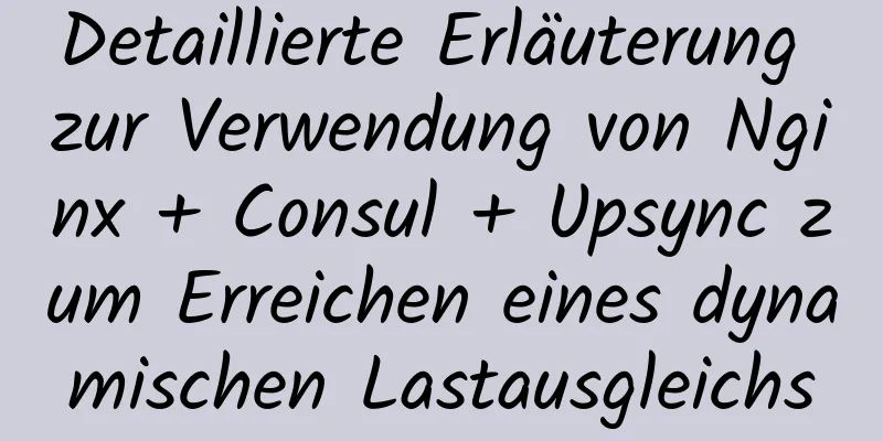 Detaillierte Erläuterung zur Verwendung von Nginx + Consul + Upsync zum Erreichen eines dynamischen Lastausgleichs