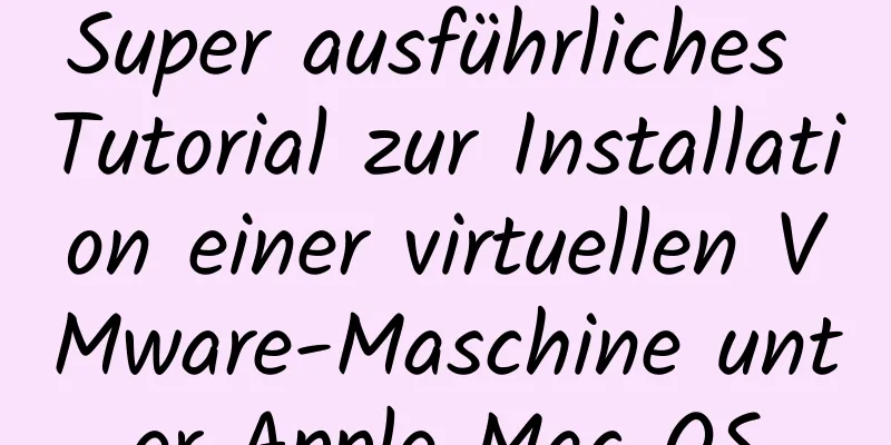 Super ausführliches Tutorial zur Installation einer virtuellen VMware-Maschine unter Apple Mac OS