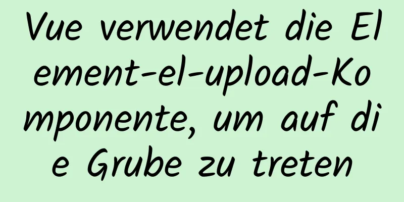 Vue verwendet die Element-el-upload-Komponente, um auf die Grube zu treten