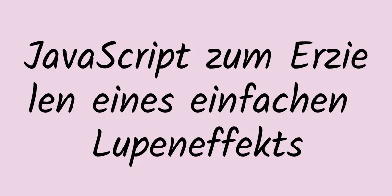 JavaScript zum Erzielen eines einfachen Lupeneffekts