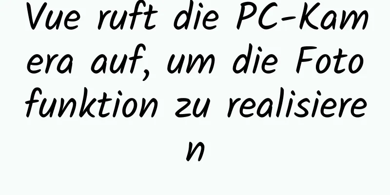 Vue ruft die PC-Kamera auf, um die Fotofunktion zu realisieren