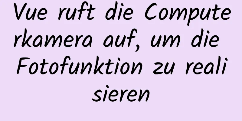 Vue ruft die Computerkamera auf, um die Fotofunktion zu realisieren