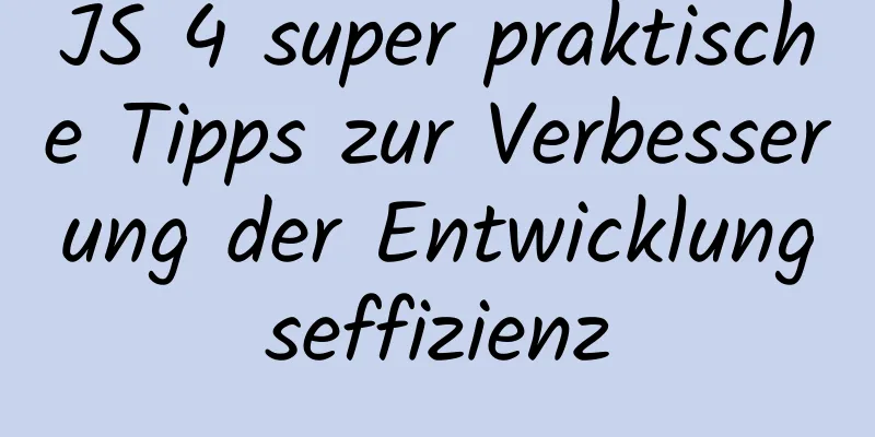 JS 4 super praktische Tipps zur Verbesserung der Entwicklungseffizienz