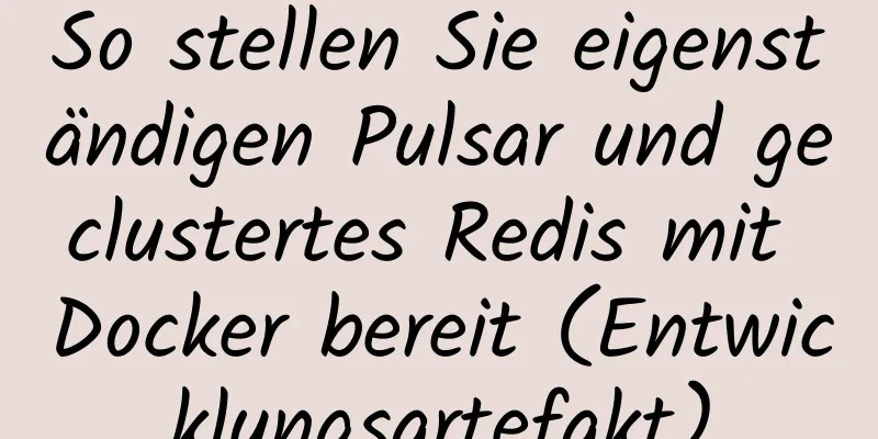 So stellen Sie eigenständigen Pulsar und geclustertes Redis mit Docker bereit (Entwicklungsartefakt)