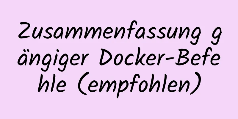 Zusammenfassung gängiger Docker-Befehle (empfohlen)