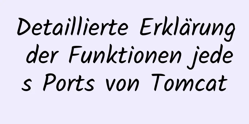 Detaillierte Erklärung der Funktionen jedes Ports von Tomcat