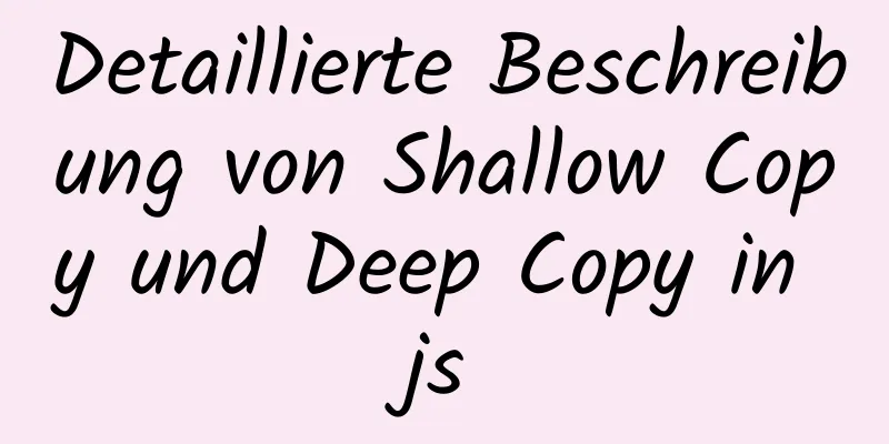 Detaillierte Beschreibung von Shallow Copy und Deep Copy in js