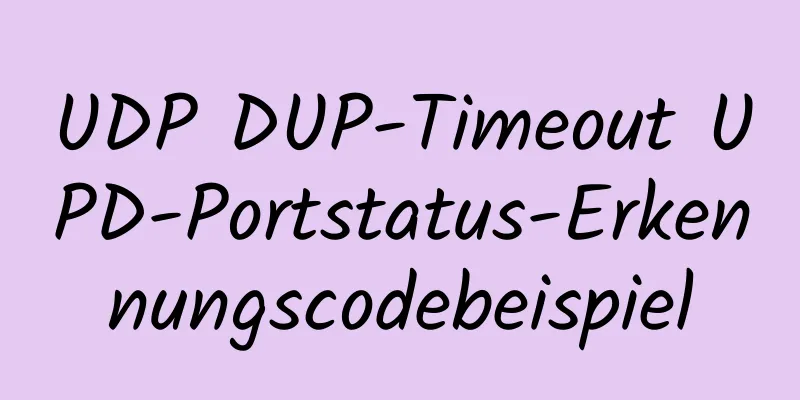 UDP DUP-Timeout UPD-Portstatus-Erkennungscodebeispiel