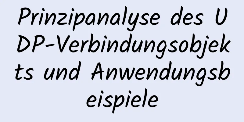 Prinzipanalyse des UDP-Verbindungsobjekts und Anwendungsbeispiele