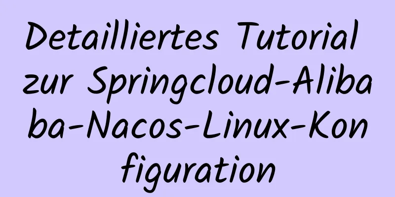 Detailliertes Tutorial zur Springcloud-Alibaba-Nacos-Linux-Konfiguration