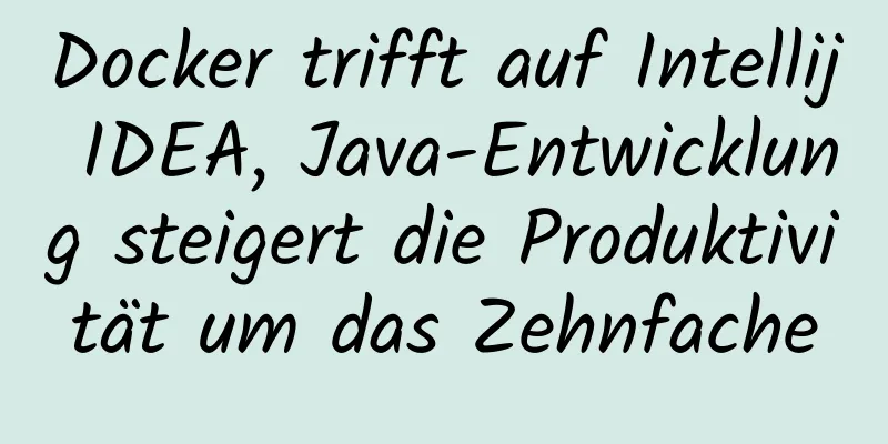 Docker trifft auf Intellij IDEA, Java-Entwicklung steigert die Produktivität um das Zehnfache