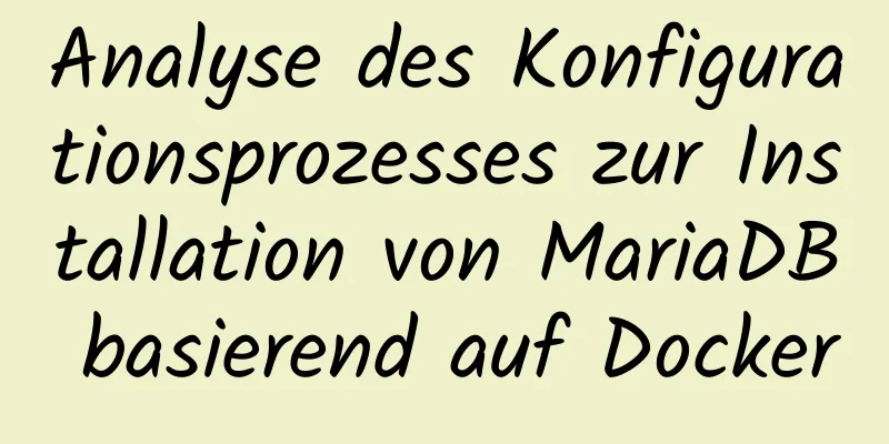 Analyse des Konfigurationsprozesses zur Installation von MariaDB basierend auf Docker