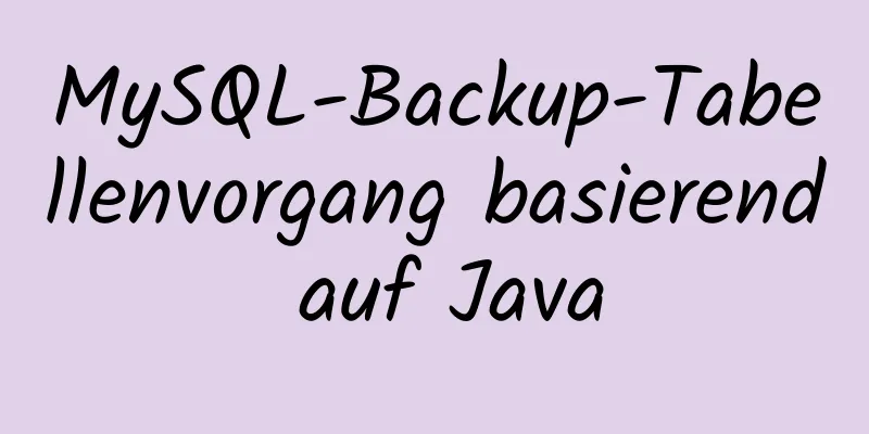 MySQL-Backup-Tabellenvorgang basierend auf Java