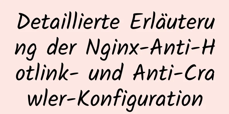 Detaillierte Erläuterung der Nginx-Anti-Hotlink- und Anti-Crawler-Konfiguration