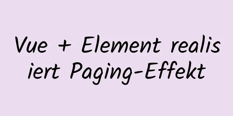 Vue + Element realisiert Paging-Effekt