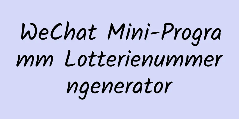 WeChat Mini-Programm Lotterienummerngenerator