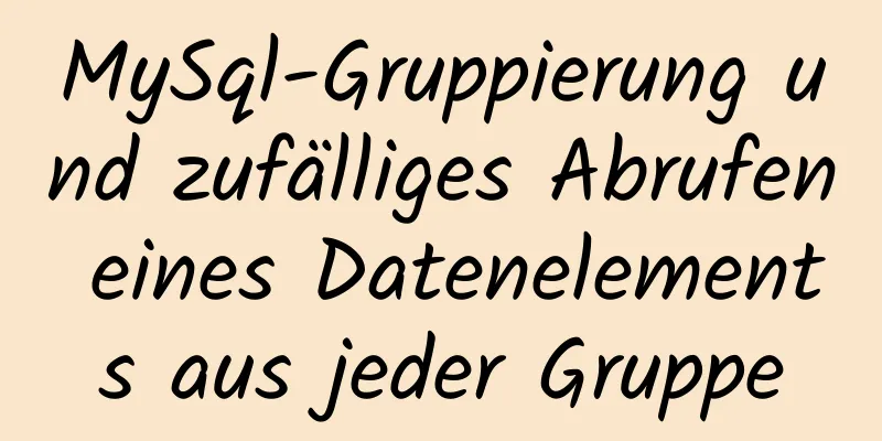 MySql-Gruppierung und zufälliges Abrufen eines Datenelements aus jeder Gruppe