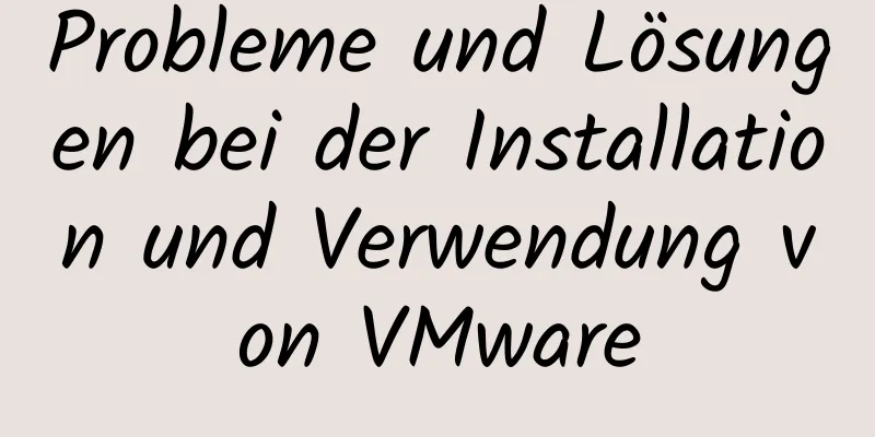 Probleme und Lösungen bei der Installation und Verwendung von VMware