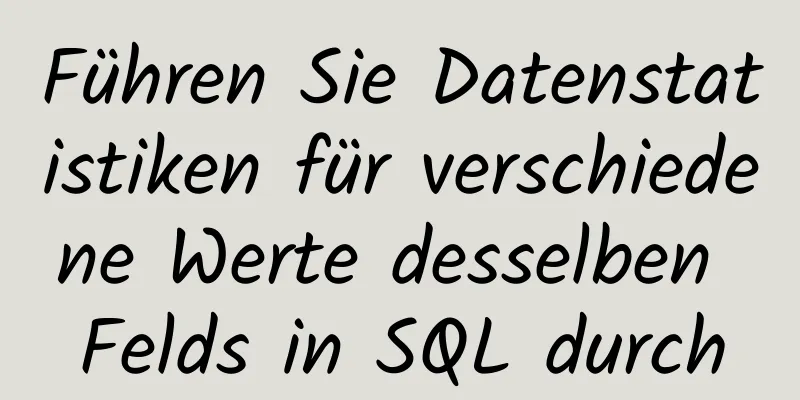 Führen Sie Datenstatistiken für verschiedene Werte desselben Felds in SQL durch