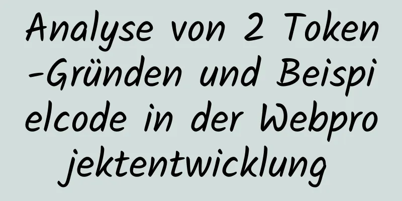 Analyse von 2 Token-Gründen und Beispielcode in der Webprojektentwicklung