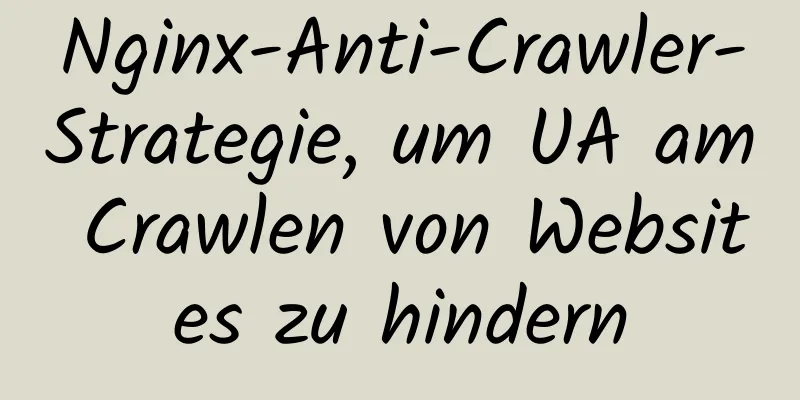 Nginx-Anti-Crawler-Strategie, um UA am Crawlen von Websites zu hindern