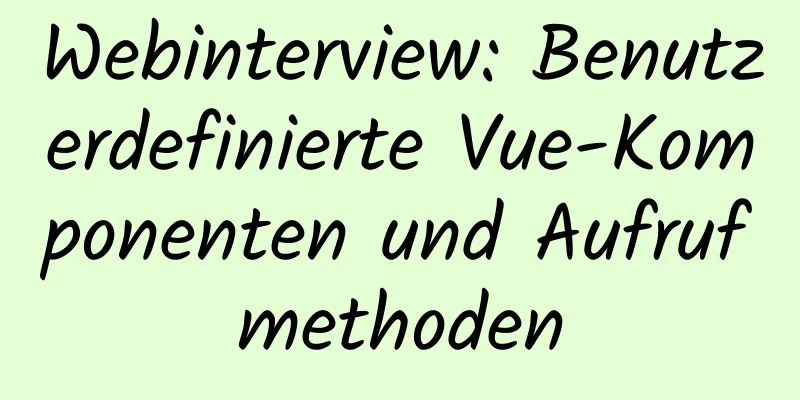 Webinterview: Benutzerdefinierte Vue-Komponenten und Aufrufmethoden