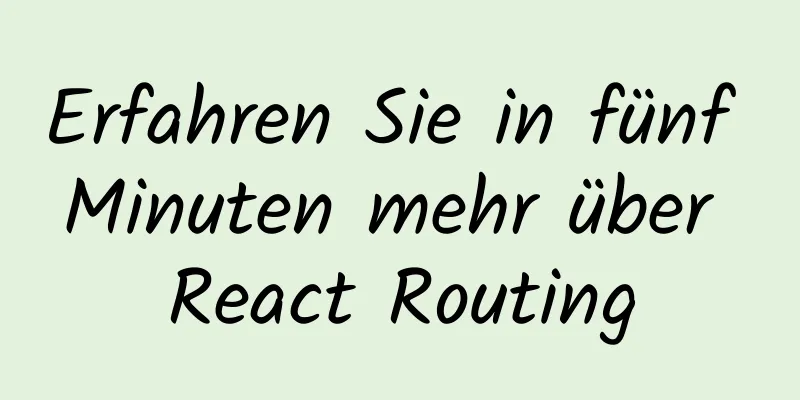 Erfahren Sie in fünf Minuten mehr über React Routing