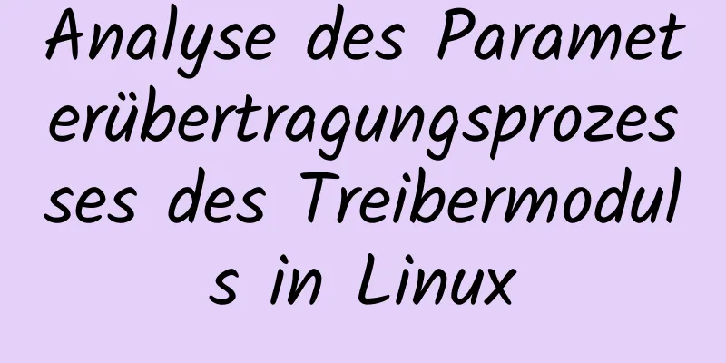 Analyse des Parameterübertragungsprozesses des Treibermoduls in Linux