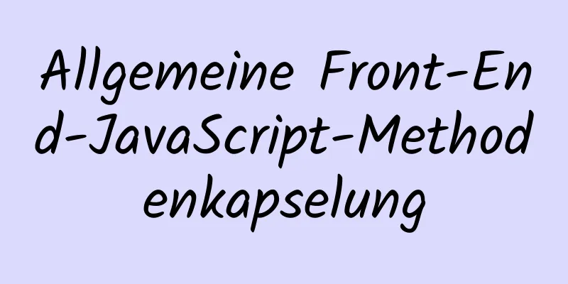 Allgemeine Front-End-JavaScript-Methodenkapselung