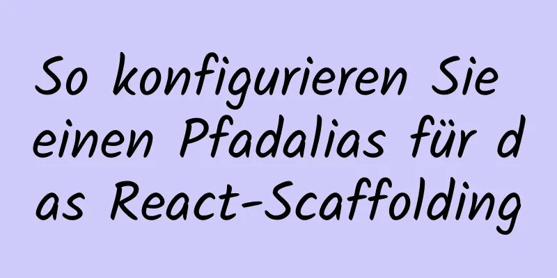 So konfigurieren Sie einen Pfadalias für das React-Scaffolding