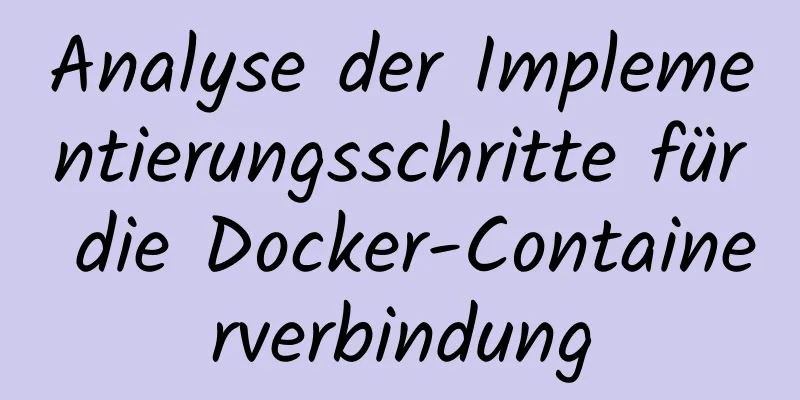 Analyse der Implementierungsschritte für die Docker-Containerverbindung