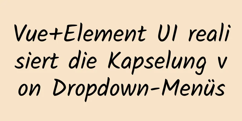 Vue+Element UI realisiert die Kapselung von Dropdown-Menüs