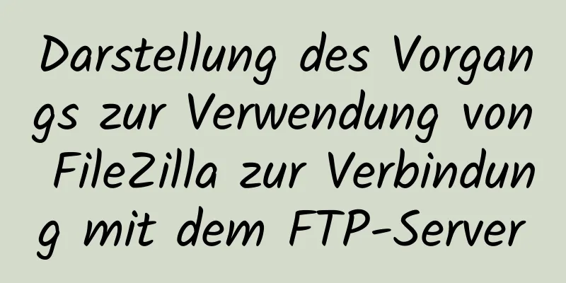 Darstellung des Vorgangs zur Verwendung von FileZilla zur Verbindung mit dem FTP-Server