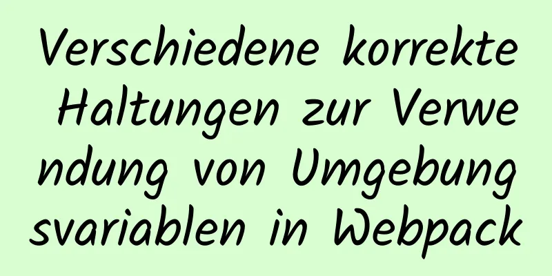 Verschiedene korrekte Haltungen zur Verwendung von Umgebungsvariablen in Webpack