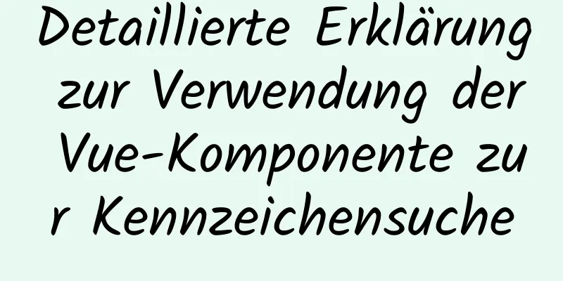 Detaillierte Erklärung zur Verwendung der Vue-Komponente zur Kennzeichensuche