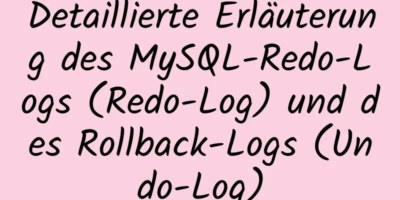 Detaillierte Erläuterung des MySQL-Redo-Logs (Redo-Log) und des Rollback-Logs (Undo-Log)