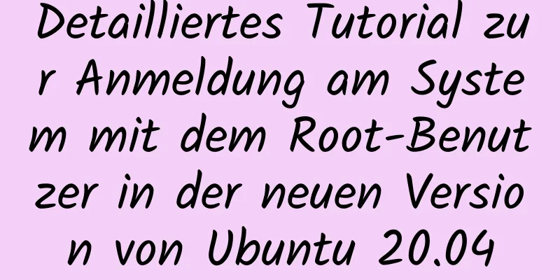 Detailliertes Tutorial zur Anmeldung am System mit dem Root-Benutzer in der neuen Version von Ubuntu 20.04