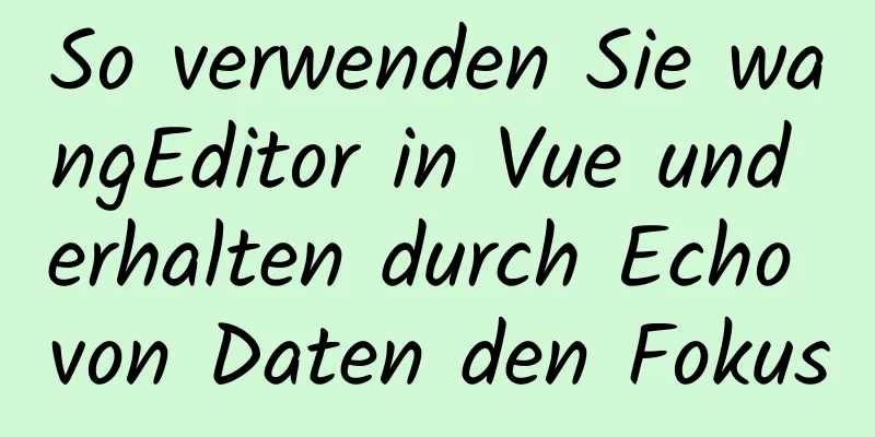 So verwenden Sie wangEditor in Vue und erhalten durch Echo von Daten den Fokus