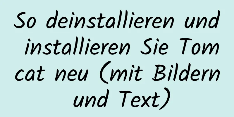 So deinstallieren und installieren Sie Tomcat neu (mit Bildern und Text)