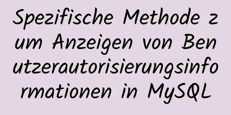 Spezifische Methode zum Anzeigen von Benutzerautorisierungsinformationen in MySQL