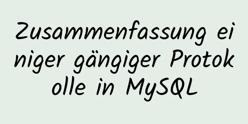 Zusammenfassung einiger gängiger Protokolle in MySQL